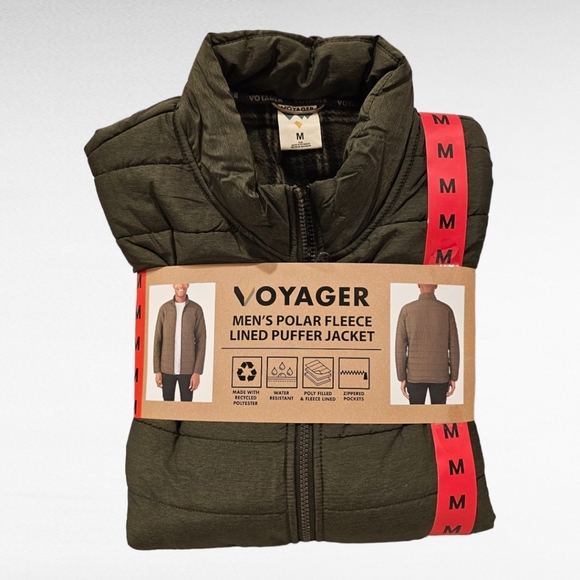 Voyager Jackets & Coats Voyager Mens Polar Fleece Lined Puffer